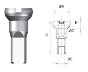 SAPIM Polyax 14G Messingnippel Flach-Kopf schwarz 